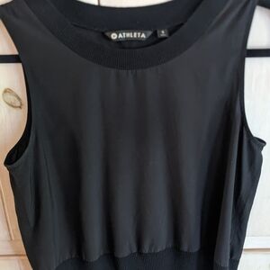 Athleta Black Tank Top with Crew Neck